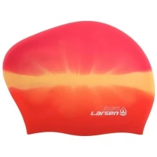 Шапочка плавательная для длинных волос Larsen МC-800 оранж/роз