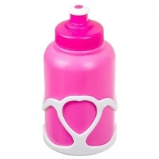 Фляга STG с флягодержателем детская (белый флягодержатель, розовая фляга) Х95401
