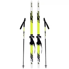 Детский комплект лыж STC STEP 2021-22 с креплениями и палками, ростовка 100 см