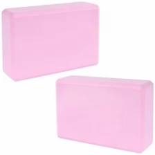 Блок для йоги, набор 2 шт. CLIFF 23х15х8см, 120гр, светло-розовый