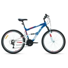 Велосипед горный двухподвес ALTAIR MTB FS 26 1.0 26" 16" синий/красный RBKT1F16E004 2021 г.
